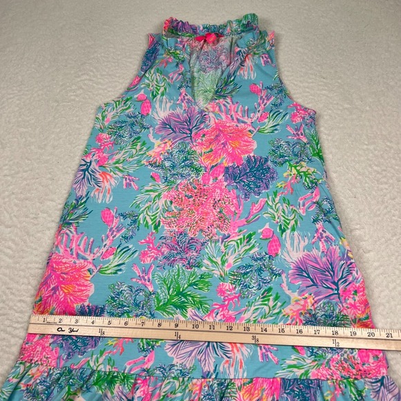 Lilly Pulitzer Malone Dress Womens Small Cay to My Heart Print Celestial Blue - Picture 10 of 12
